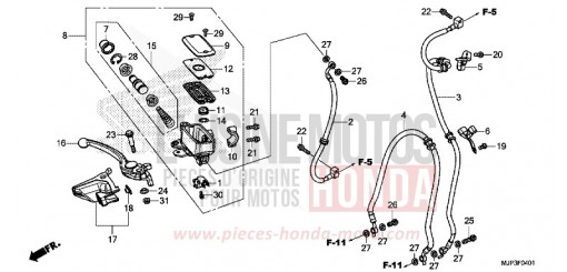 FR. BRAKE MASTER CYLINDER (CRF1000A/CRF1000D) CRF1000DG de 2016